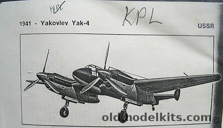 KPI Models 1/72 Yakovlev Yak-4 Light Bomber Bagged, 10 plastic model kit